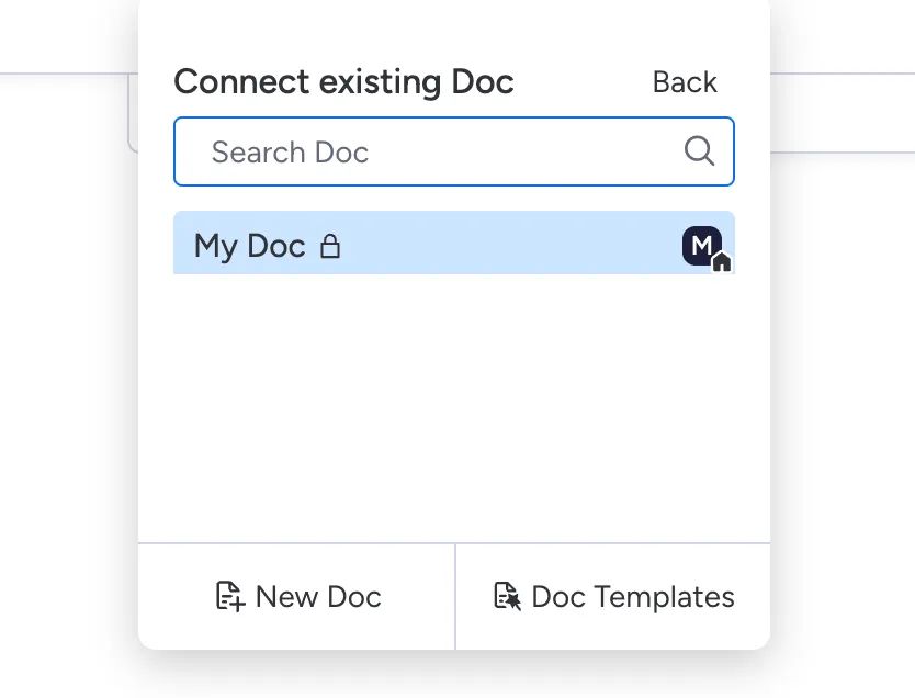 Create doc options
