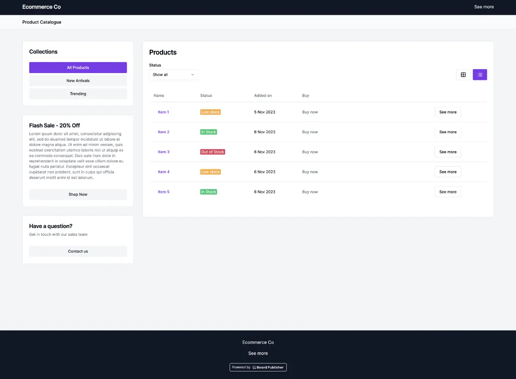 Ecommerce Store example