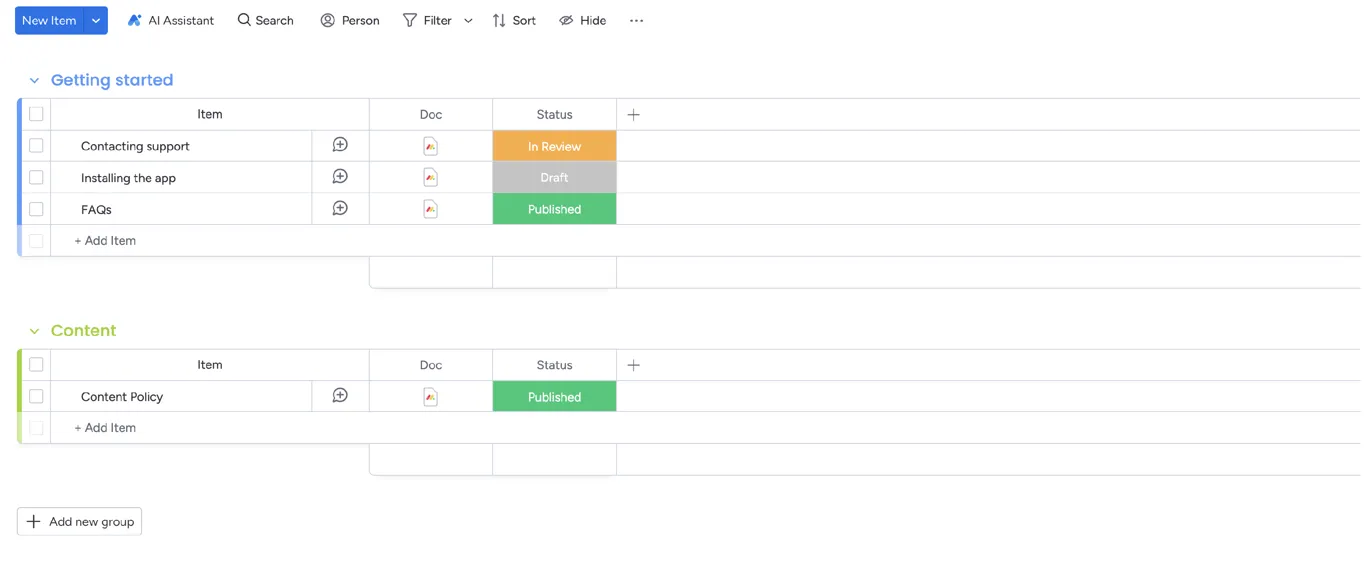 Example board